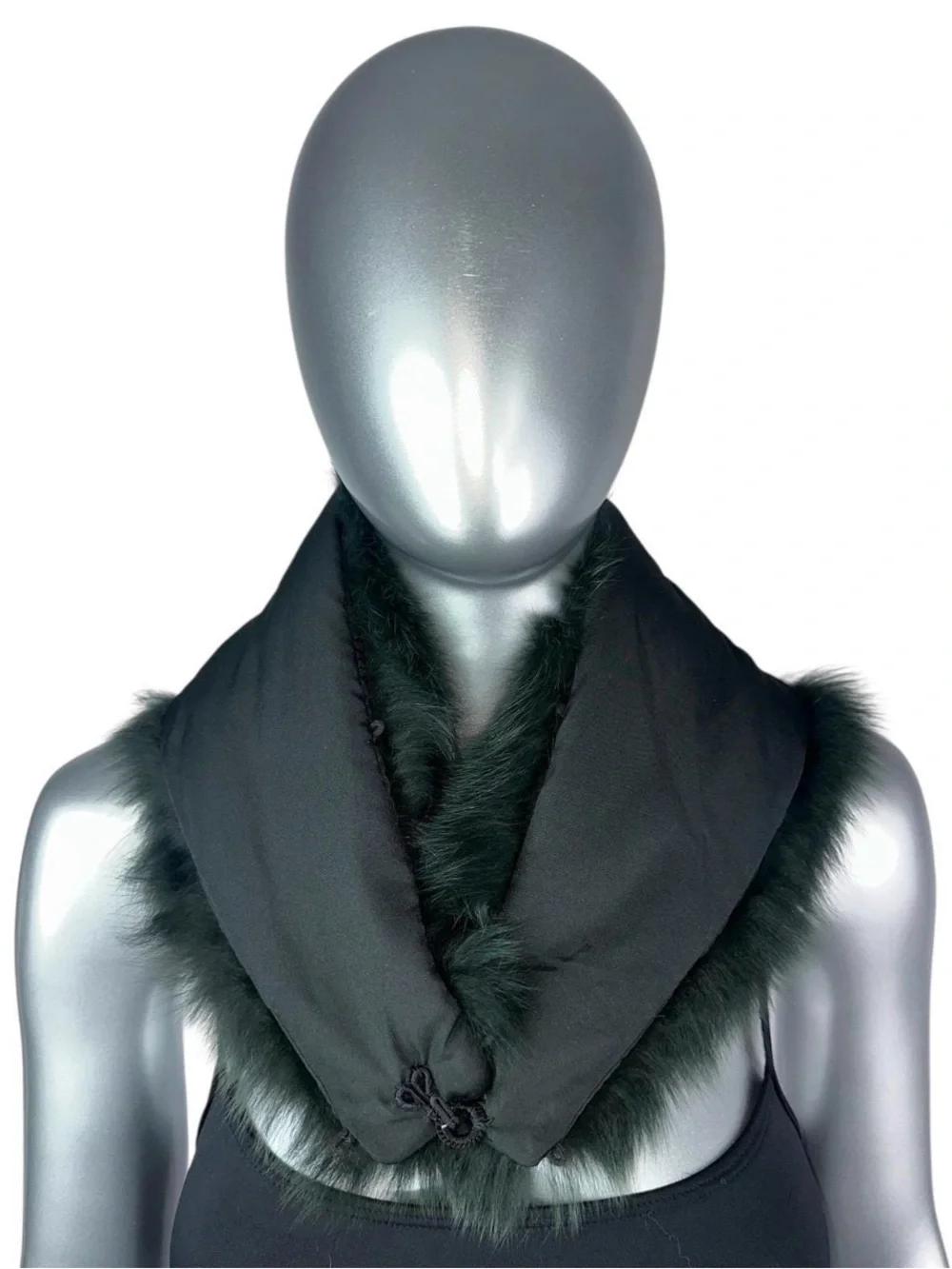 EMERALD GREEN FOX  Shawl Collar, 30” L, Certified Vintage Fur